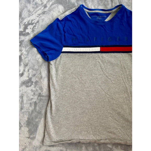 Tommy Hilfiger Men’s Size XS Graphic Designer Tee Red Grey and Blue - Picture 2 of 7